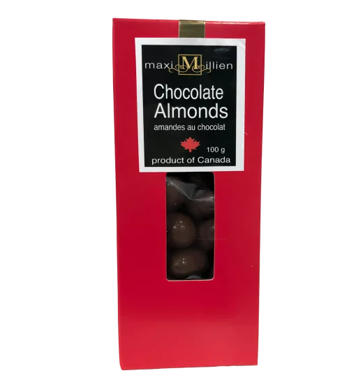 chocolate-almonds-red-100-g-box-with-window-1 Chocolate Covered Almonds 100g Red box