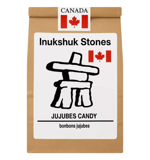 Colourful Canadian jujube candy by Inukshuk Stones in resealable kraft pouch – 150 g