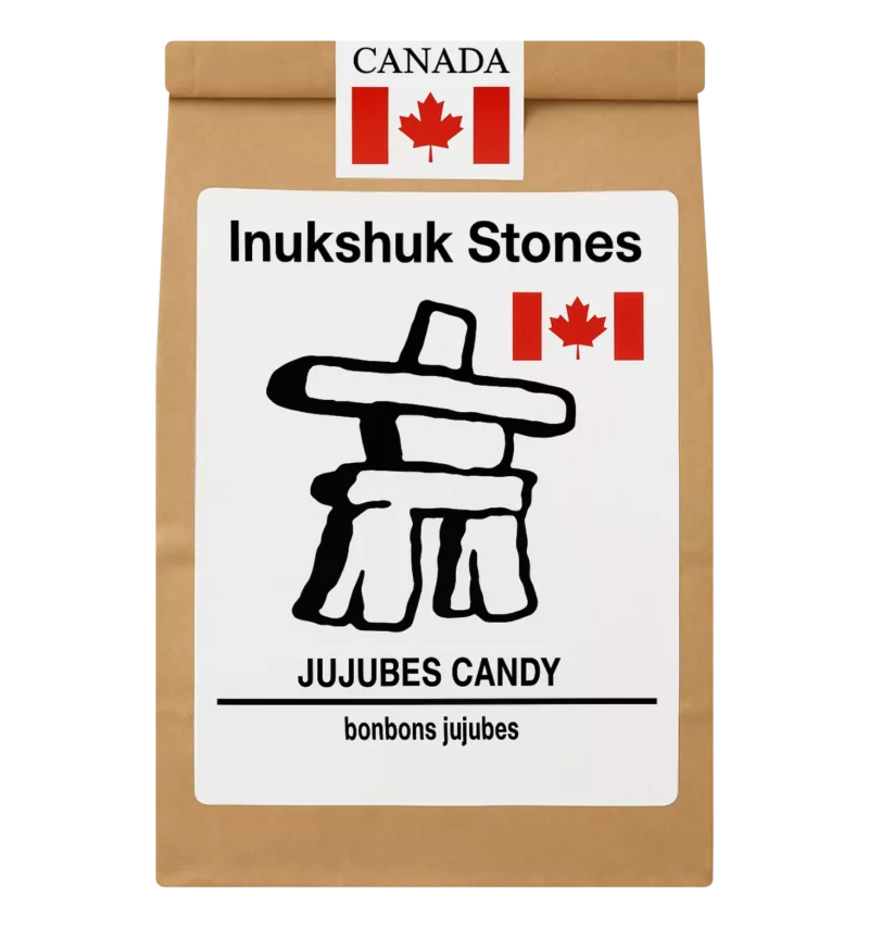 Colourful Canadian jujube candy by Inukshuk Stones in resealable kraft pouch – 150 g