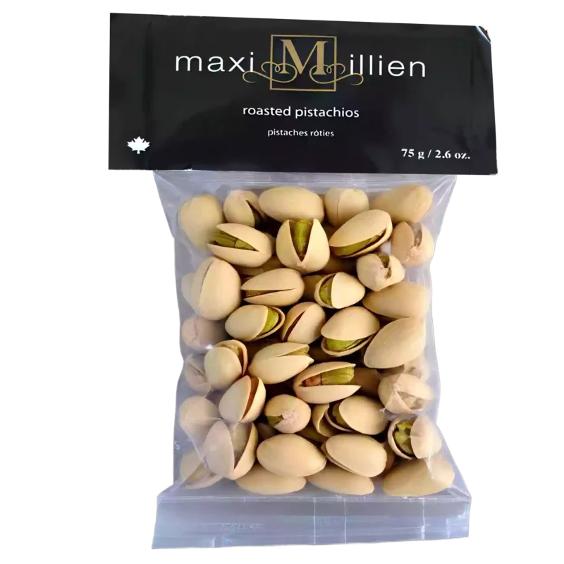 Roasted and salted pistachios in a bowl – healthy, high-protein snack and gourmet gift idea