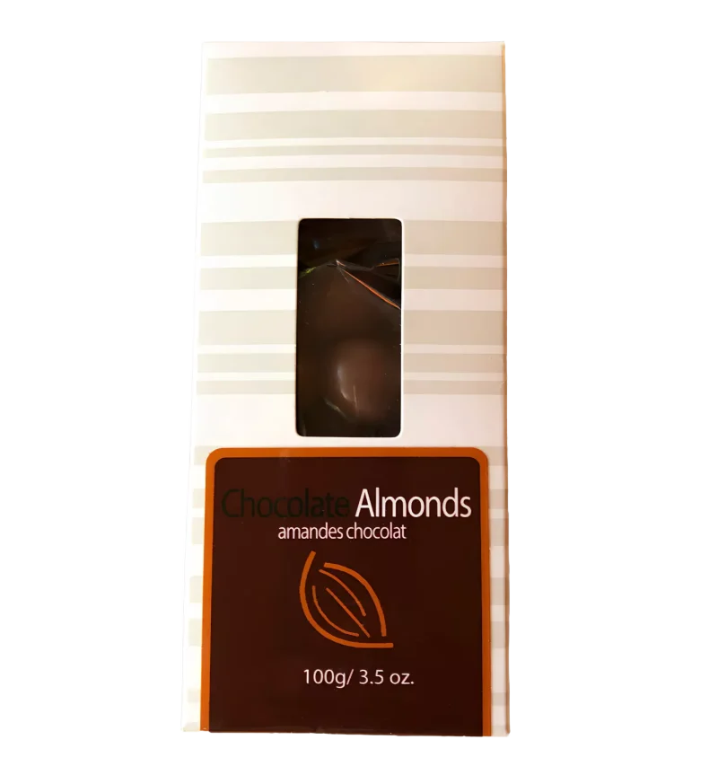 Chocolate Covered Almonds 100g Stripe box
