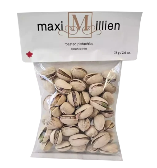 Roasted Salted Pistachios – 75 g pouch of premium pistachios, gently roasted and lightly salted for a creamy crunch and naturally savoury flavour