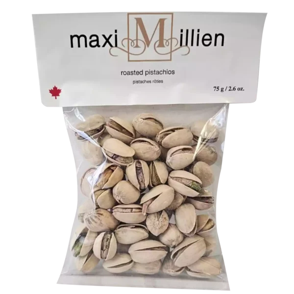 Roasted Salted Pistachios – 75 g pouch of premium pistachios, gently roasted and lightly salted for a creamy crunch and naturally savoury flavour