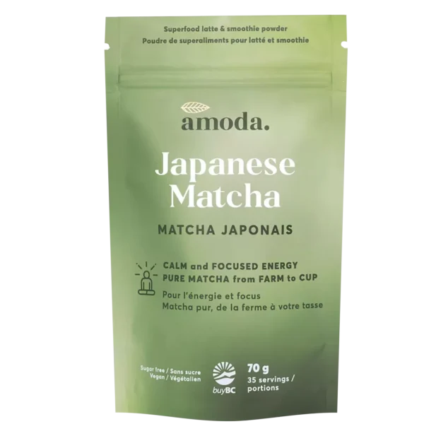 japanese-matcha-powder-organic-latte-smoothie Organic Japanese Matcha Powder in resealable pouch—ideal for lattes, smoothies, and baking